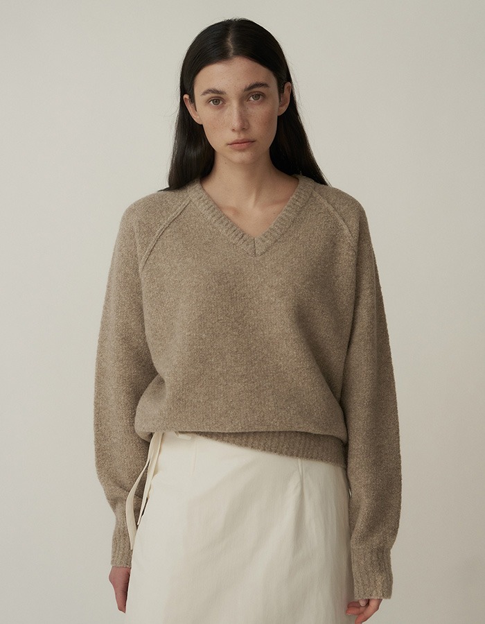 Verscent) Wool reverse pullover (dune beige)
