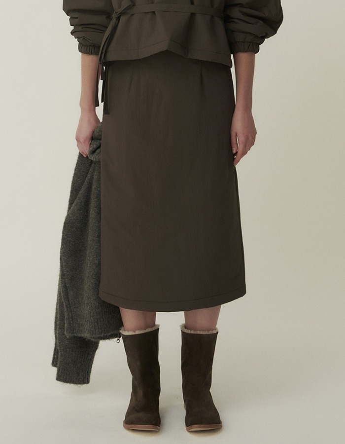 Verscent) Padded skirt (cedar brown)