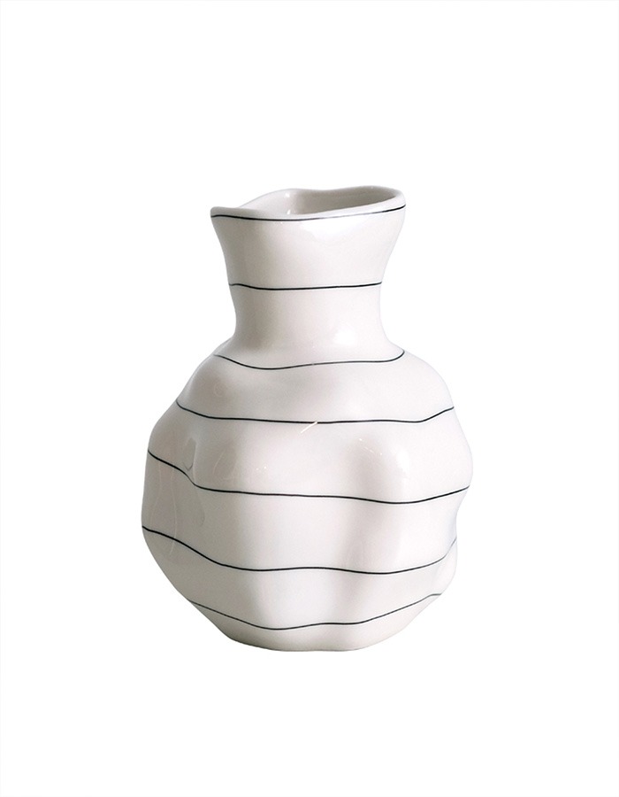Joo Object) Lumpy Vase (Black Stripe Pattern)