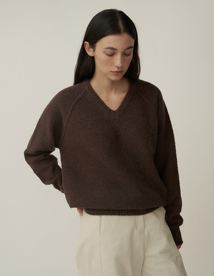 Verscent) Wool reverse pullover (brown)