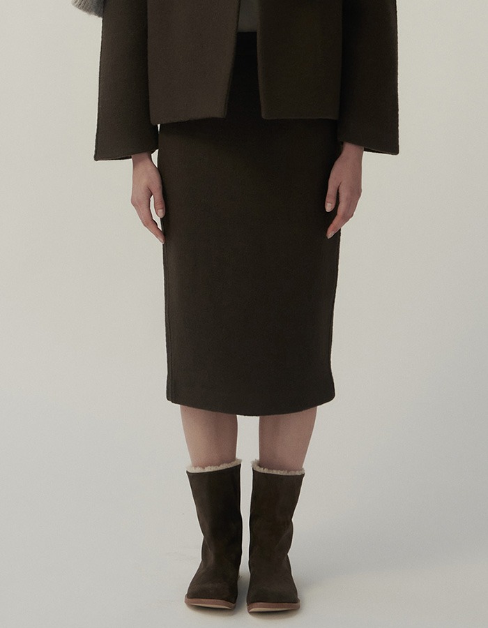 Verscent) Alpaca skirt (brown)