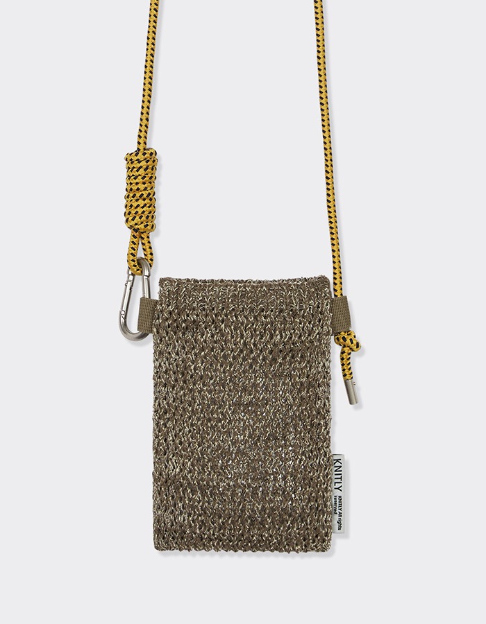 KNITLY) Knit Shakoshu Bag (Khaki Beige)