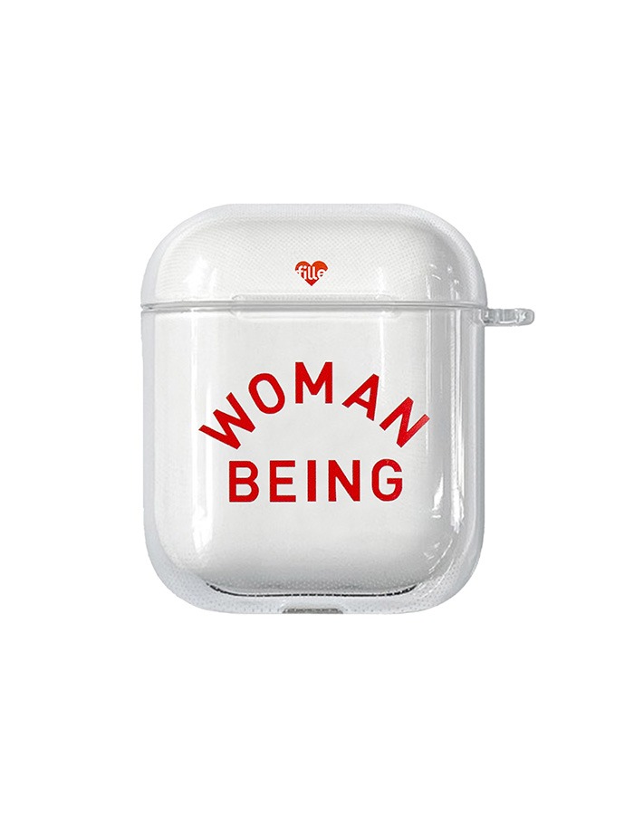 fille) 투명하드 WOMAN BEING AIRPODS CASE