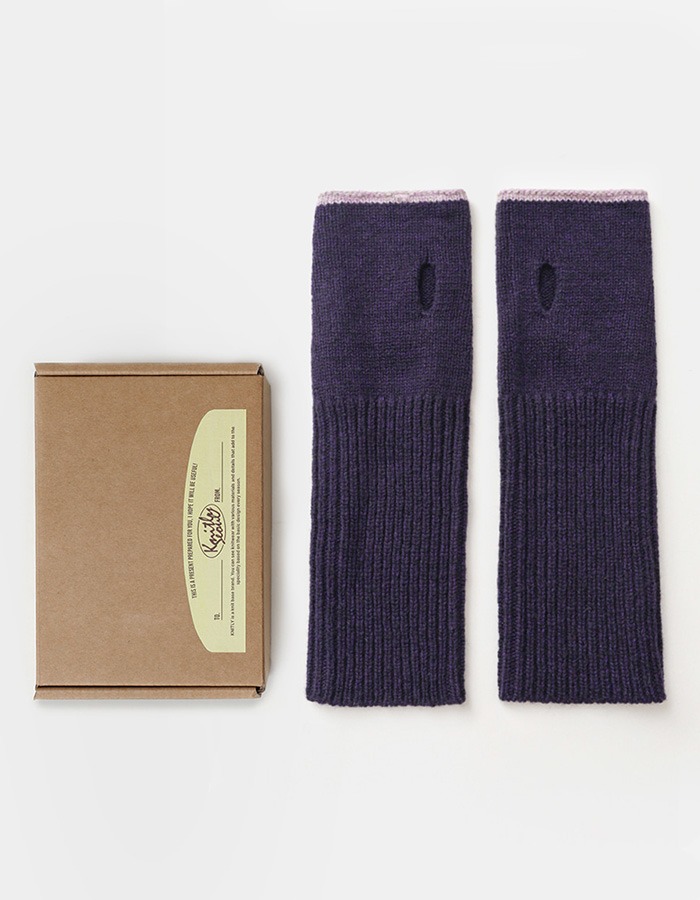 KNITLY) Wool Cotton Line Hand Warmer (Purple)