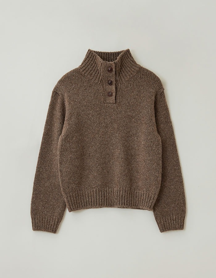 peces) Biana turtle neck Knit (Brown)