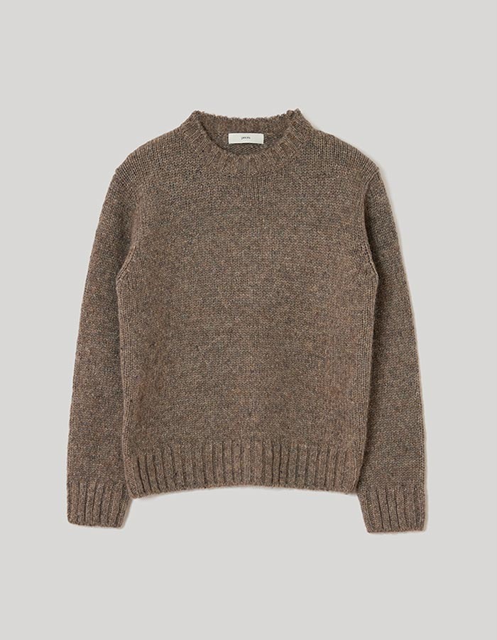 peces) Soft Alpaca sweater (Brown Multi)