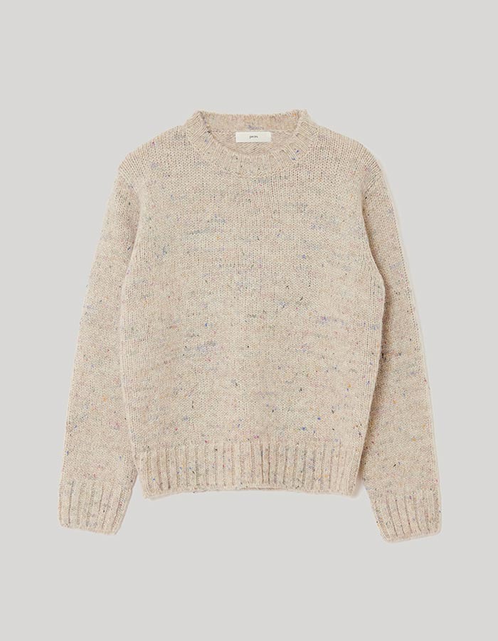 peces) Soft Alpaca sweater (Beige Multi)