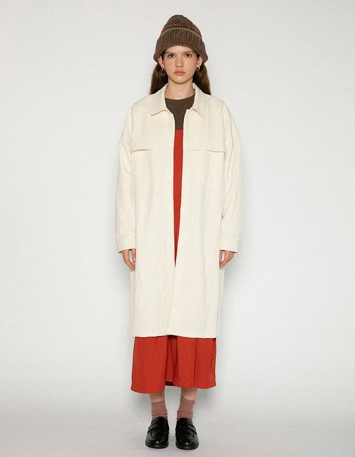 YM Store) Ivory Trench Coat