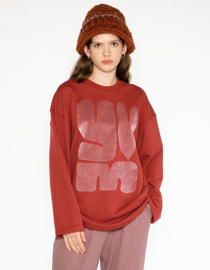 YM Store) Brick Red Heart T-Shirt