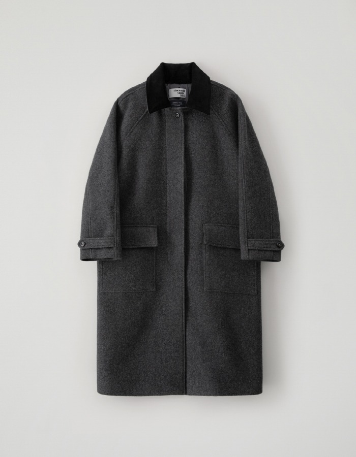 tolo) Wool Single Breasted Coat (Black)