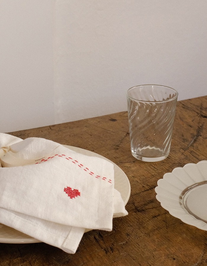 lapalma) lpm winter edition heart linen table cloth