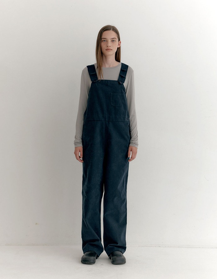 ENZO BLUES) Washing Cotton Overall (Navy)