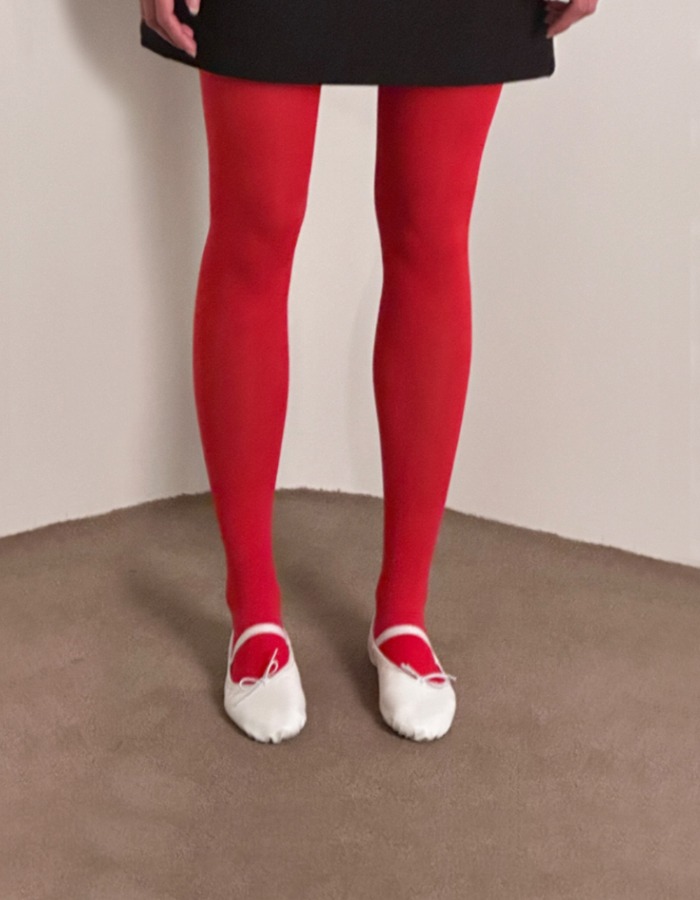 AOY) KAYLA COLORED STOCKINGS IN POPPY RED