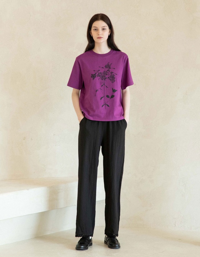 YM Store) Flower T-Shirt (Purple)